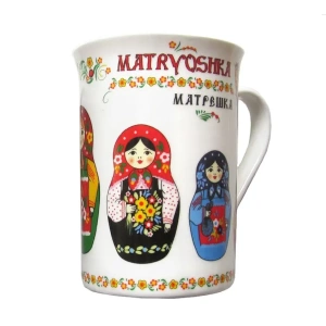 Кружка фарфор Матрешка Классика белая