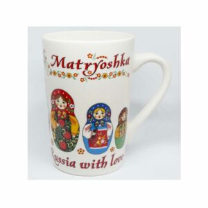 Kruzhka farfor matovaya Matreshka belaya 1 e1613335520280