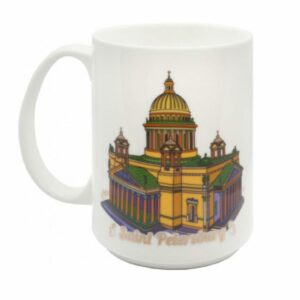 Kruzhka farforovaya Sankt Peterburg Spas Isaakij korichnevaya e1613331718962