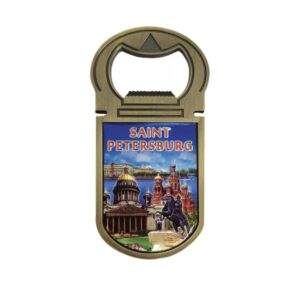 Открывалка-магнит Коллаж Медный Исаакий Спас бронза