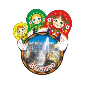Магнит матрешка круг Петергоф Каскад
