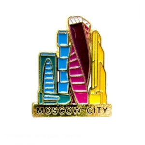 Значок пин фигурный Москва Сити
