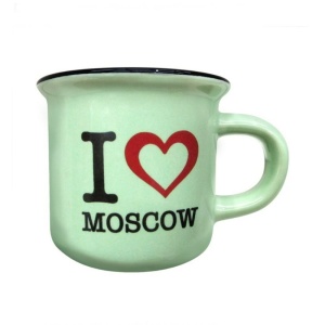 Кружка фарфор малая под эмаль I love Moscow