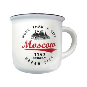 Кружка фарфор матовая прямая Москва Эмблема