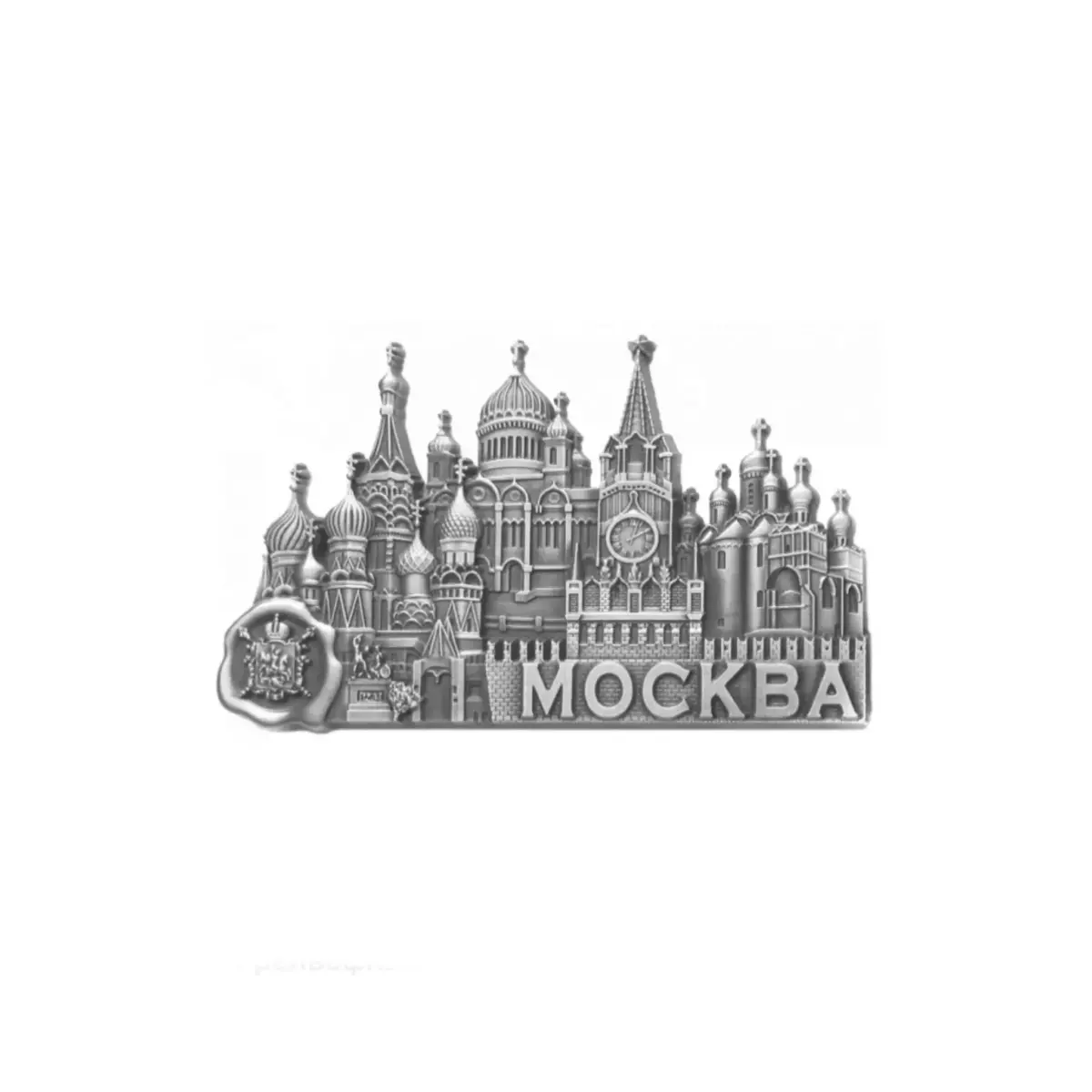 Магнит металл БC фигурка Москва Коллаж античное олово