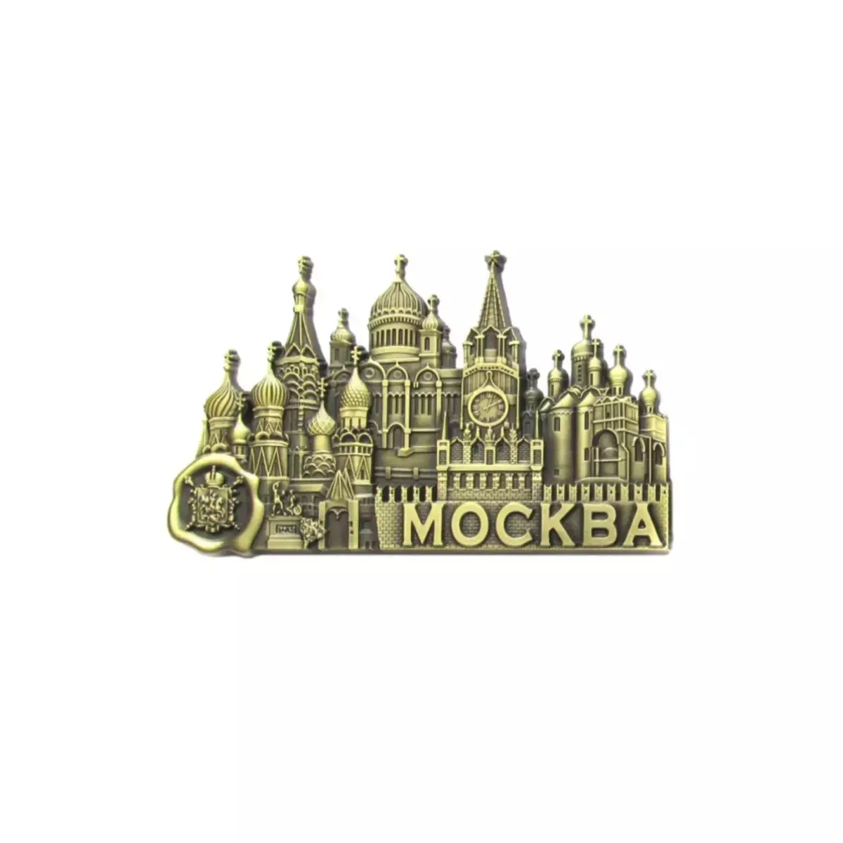 Магнит металл БC фигурка Москва Коллаж бронза