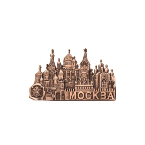 Магнит металл БC фигурка Москва Коллаж медь