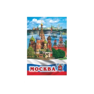 Магнит металл плоский 70х103 Москва Панорама ХВБ Триколор