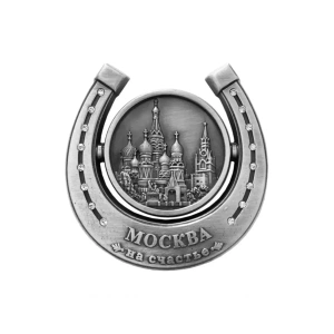 Магнит-подкова металл рельеф Москва Коллаж аква античное олово