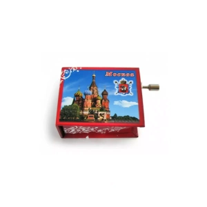 Музыкальная шкатулка Москва ХВБ фото красная