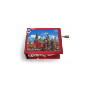 Музыкальная шкатулка Москва аква красная