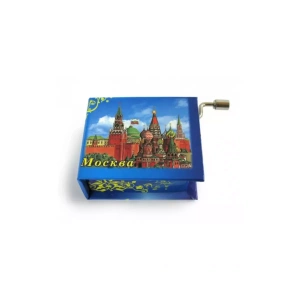 Музыкальная шкатулка Москва аква синяя