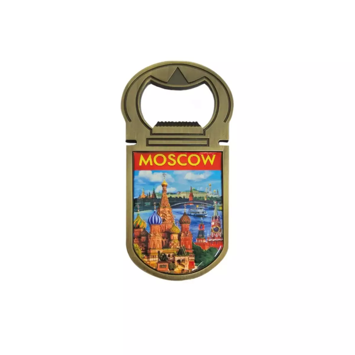 Открывалка-магнит фольга смола Москва ХВБ Коллаж бронза