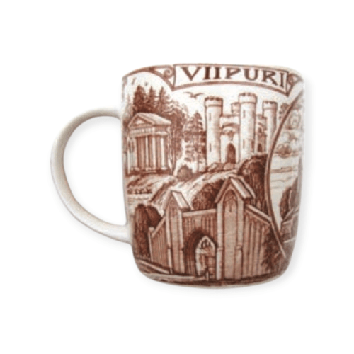 Кружка фарфор Выборг коричневый рисунок