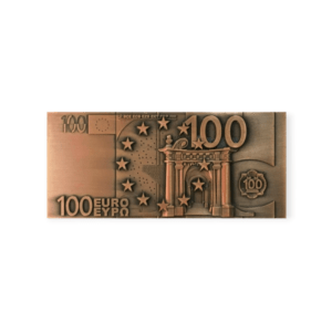 Магнит фигурка металл рельеф 100 евро медь