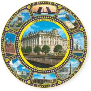 Магнит тарелка фарфор Д7 К8 СПб Эрмитаж