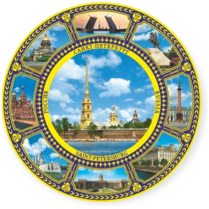 Магнит тарелка фарфор Д7 К8 СПб Петропавловская крепость