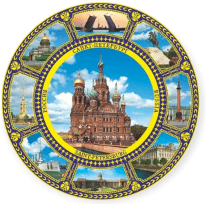 Магнит тарелка фарфор Д7 К8 СПб Спас