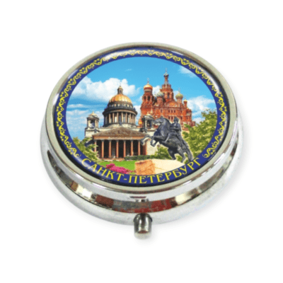 Таблетница фольга СПб Коллаж Исаакий Медный Спас