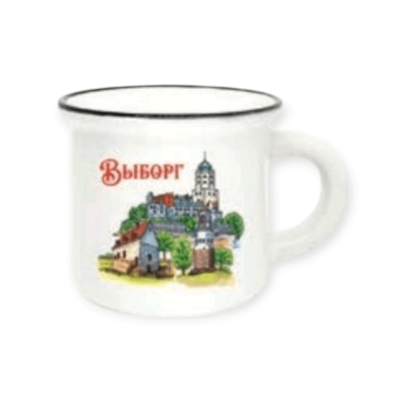 Кружка фарфор матовая прямая Выборг Дом горожанина