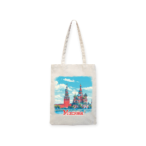 Сумка шоппер ткань средняя Москва Акварель
