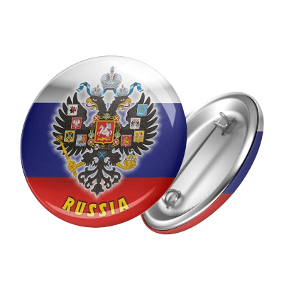 Значок круглый 44 мм металл Герб 01