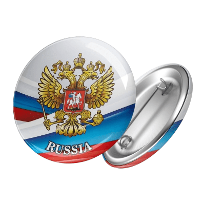 Значок круглый 44 мм металл Герб 02