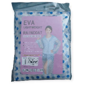 Дождевик взрослый EVA горох синий