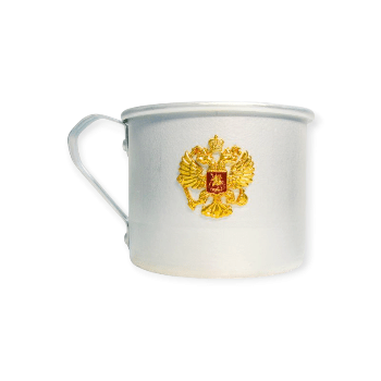 Кружка алюминиевая со значком Герб России